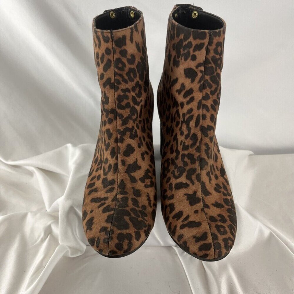 Steve Madden Confident Fabric Leopard Print Block Heel Bootie Women’s Size 8.5 - Picture 5 of 16